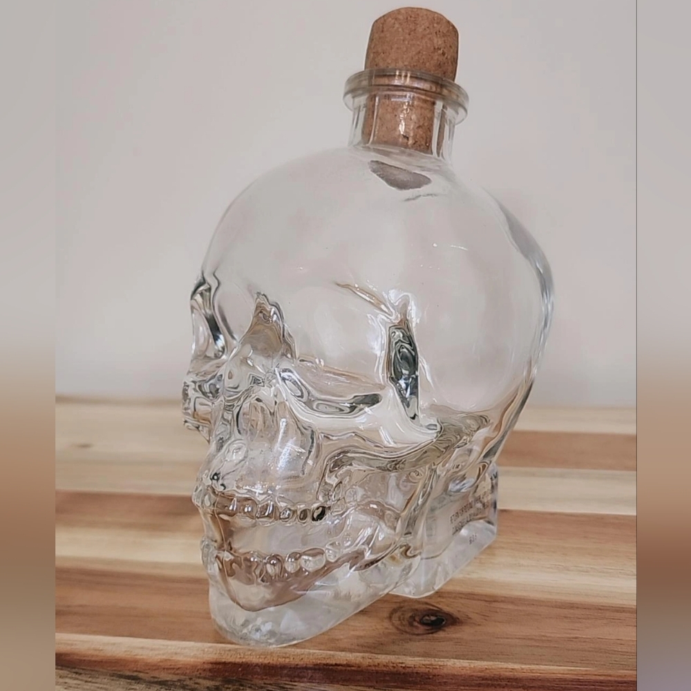 Skull Crystal Head Clear Glass Liquor Decanter